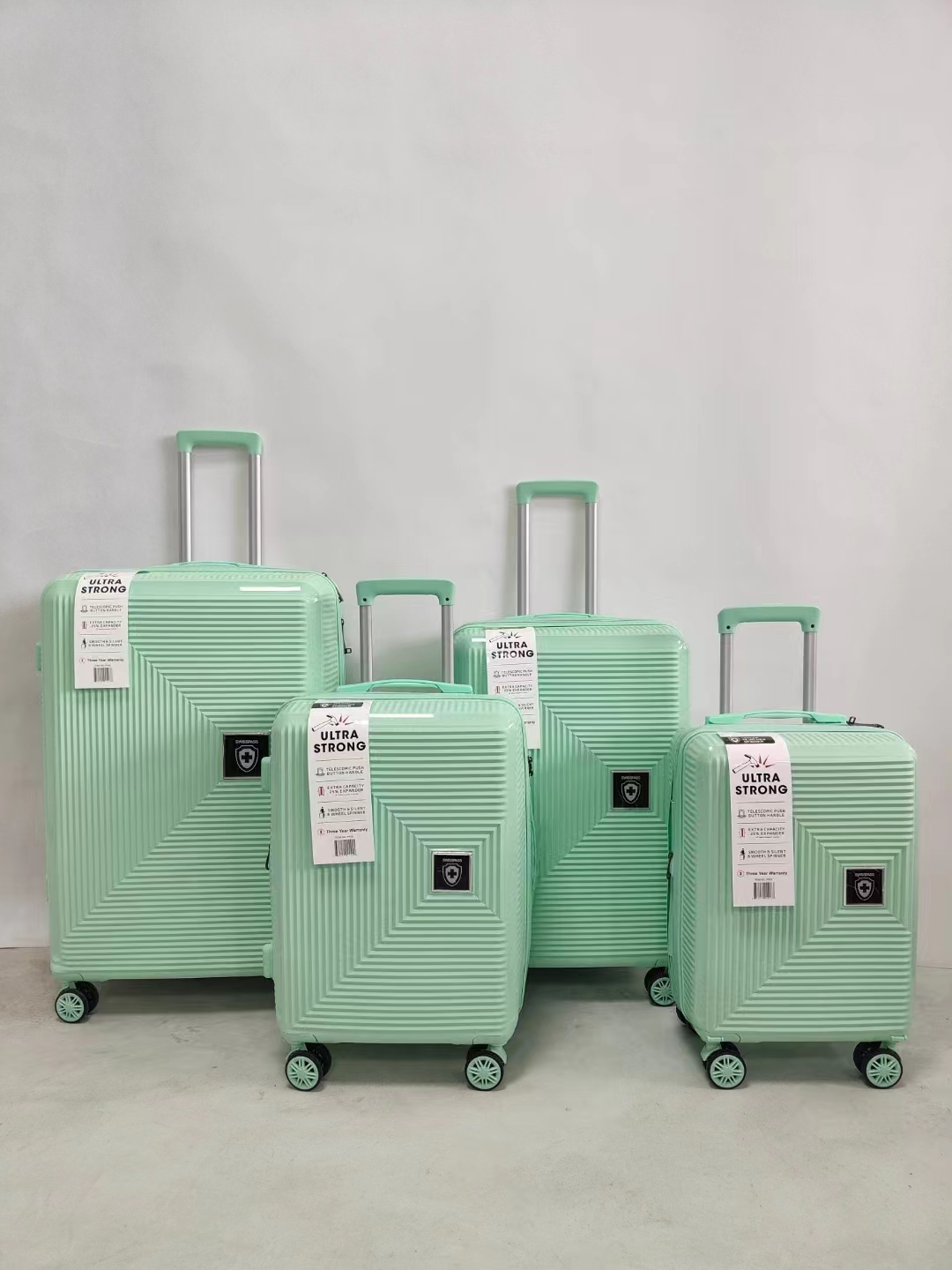 4 chiếc PP polypropylene xe đẩy hành lý bộ vali du lịch nhà sản xuất tùy chỉnh