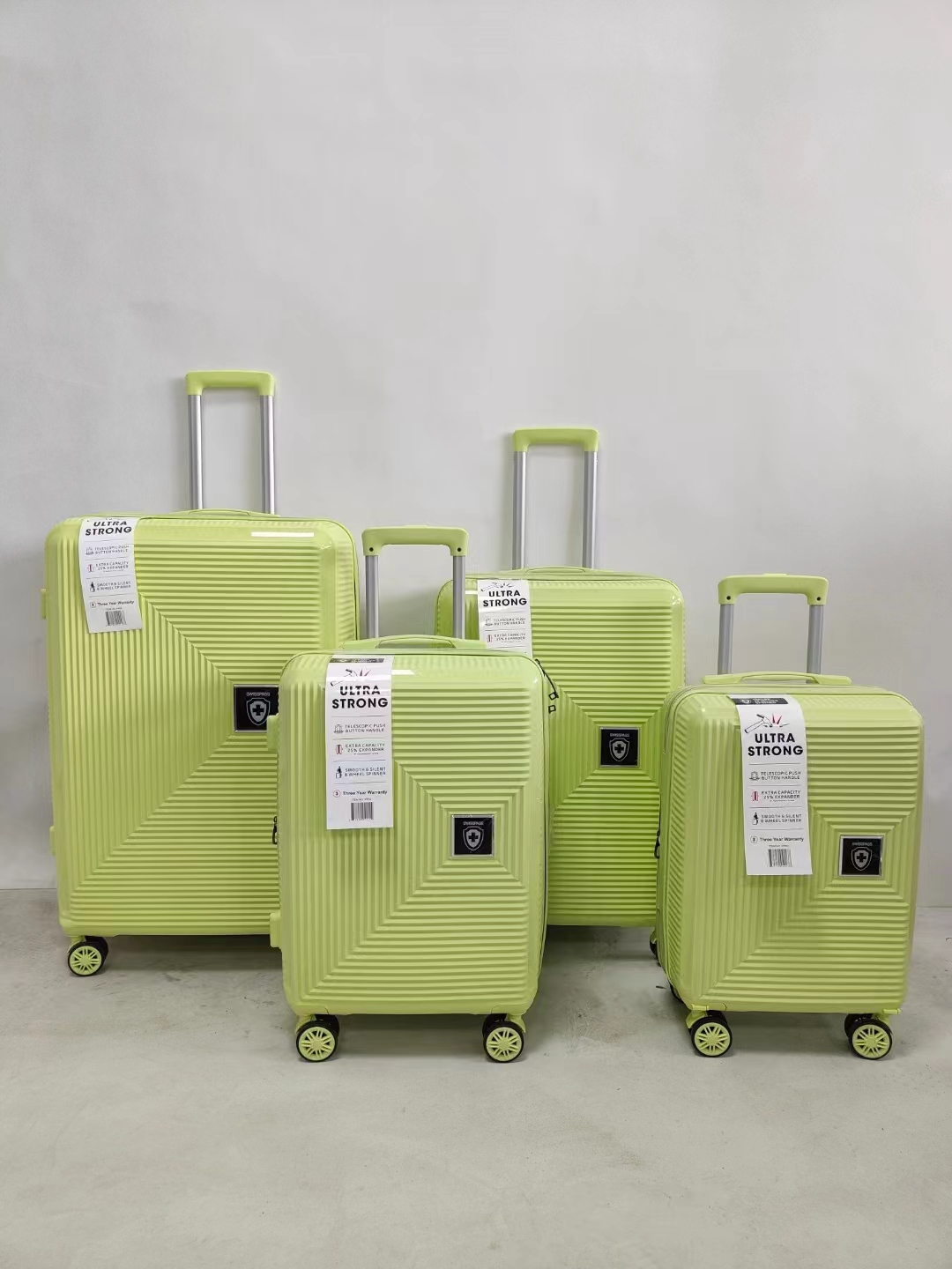 4 chiếc PP polypropylene xe đẩy hành lý bộ vali du lịch nhà sản xuất tùy chỉnh